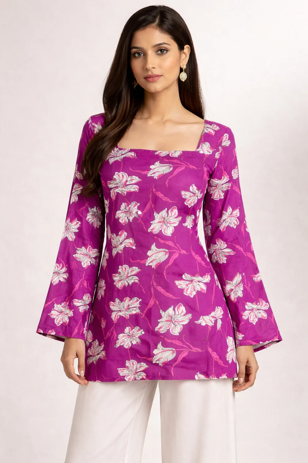 Leher Magenta Easy Bloom Kurti
