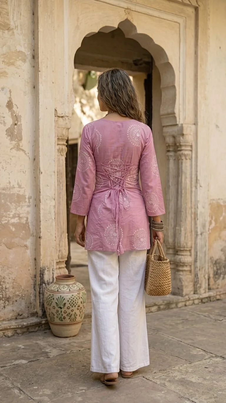 Gulab Crimson Modern Heritage Kurti